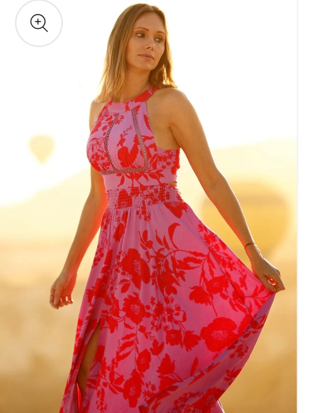 ALT by anthropology Maxi Dress in Pink & Red